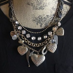 Betsey Johnson layered charm necklace
